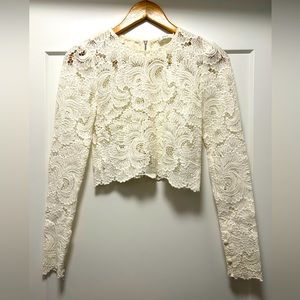 A.L.C. Ivory Lace Crop Top